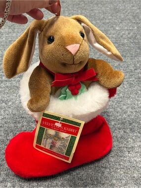 Vintage 1985 Margery Williams Velveteen Rabbit Holiday Stocking Plush Bunny